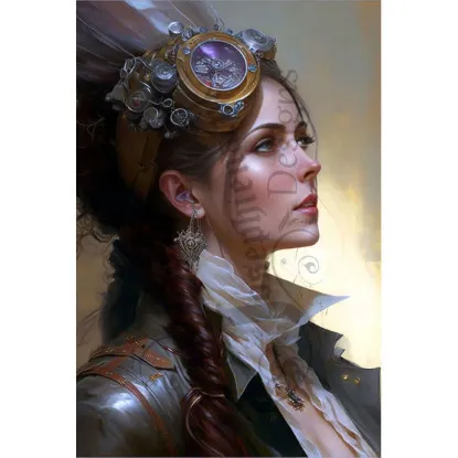Afbeeldingen van Steampunk vrouw - Diamond painting - Josephiena.nl - DP-027