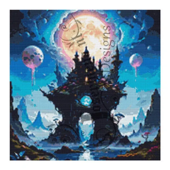 Afbeeldingen van Buitenaardse kasteelruines - Diamond painting - Josephiena.nl - DP-090