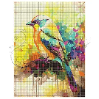Afbeeldingen van Kleurrijke vogel - Diamond painting - Josephiena.nl - DP-064