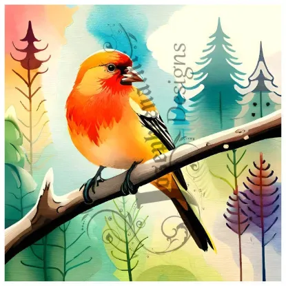 Afbeeldingen van Waterverf vogel - Diamond painting - Josephiena.nl - DP-073