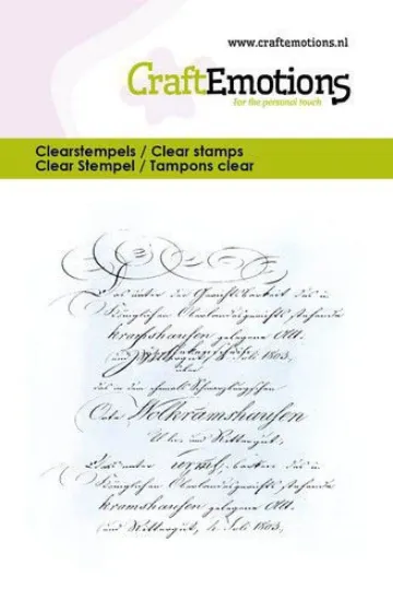 Afbeeldingen van CraftEmotions clearstamps 6x7cm - Achtergrond tekst