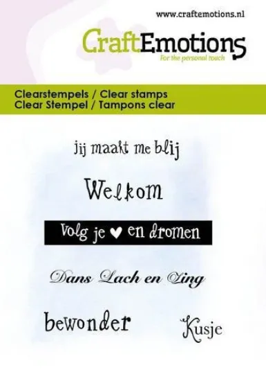 Afbeeldingen van CraftEmotions clearstamps 6x7cm - Jij maakt mij blij -tekst NL