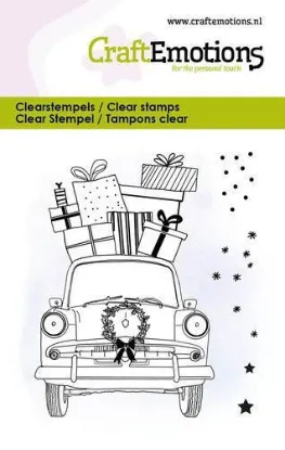 Afbeeldingen van CraftEmotions clearstamps 6x7cm - Kerstauto