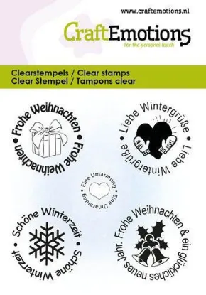 Afbeeldingen van CraftEmotions Clearstamps 6x7cm - Weihnachtstextkreise D