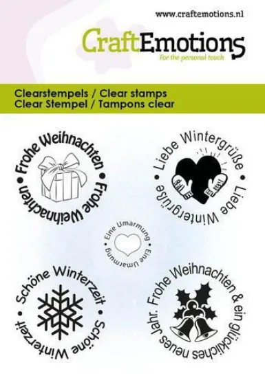 Afbeeldingen van CraftEmotions Clearstamps 6x7cm - Weihnachtstextkreise D