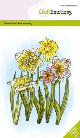 Afbeeldingen van CraftEmotions clearstamps A6 - Narcissen GB Dimensional stamp
