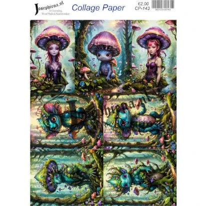 Afbeeldingen van Paddenstoel feeën - Josephiena's collagepapier - CP-143