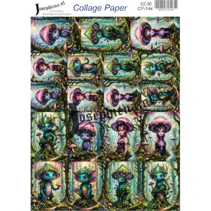 Afbeeldingen van Paddenstoel figuren - Josephiena's collagepapier - CP-144