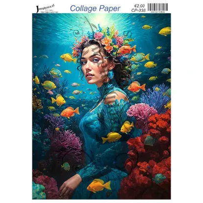 Afbeeldingen van Koraalkoningin - Josephiena's collagepapier - CP-038