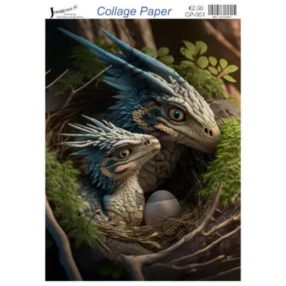 Afbeeldingen van Draken in het nest - Josephiena's collagepapier - CP-001