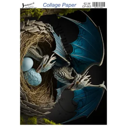 Afbeeldingen van Draak met eieren - Josephiena's collagepapier - CP-003
