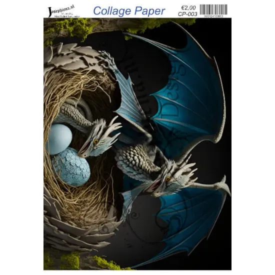 Afbeeldingen van Draak met eieren - Josephiena's collagepapier - CP-003