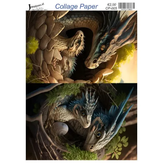 Afbeeldingen van Draken in het nest - Josephiena's collagepapier - CP-005