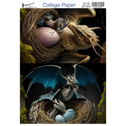 Afbeeldingen van Draken en eieren - Josephiena's collagepapier - CP-006