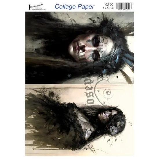 Afbeeldingen van Donkere portretten - Josephiena's collagepapier - CP-026