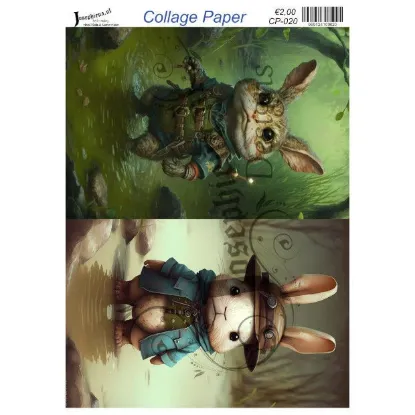 Afbeeldingen van Konijnen op avontuur - Josephiena's collagepapier - CP-020