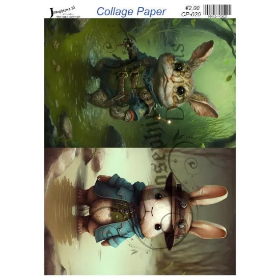 Afbeeldingen van Konijnen op avontuur - Josephiena's collagepapier - CP-020