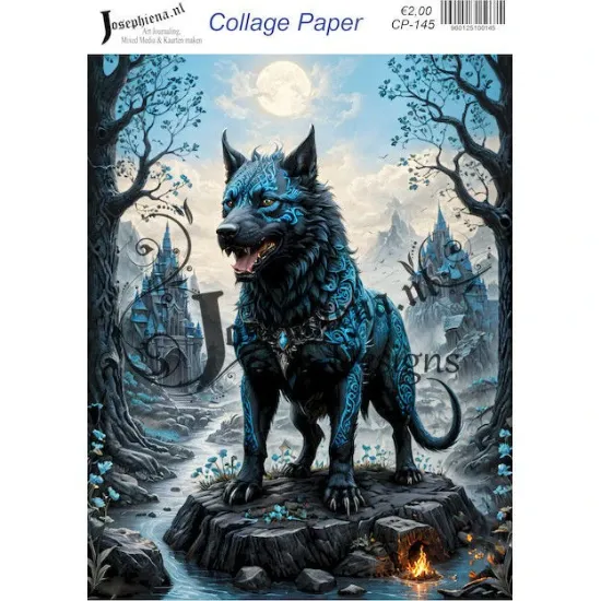 Afbeeldingen van Fantasie wolf - Josephiena's collagepapier - CP-145