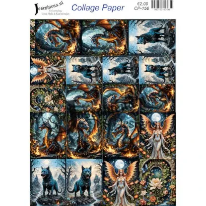 Afbeeldingen van Donkere fantasie - Josephiena's collagepapier - CP-155