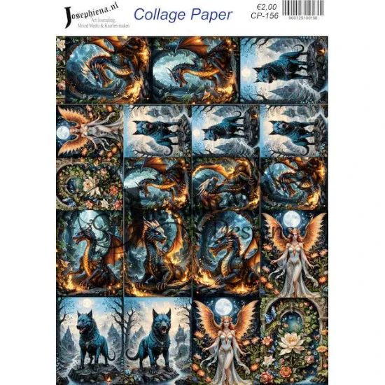 Afbeeldingen van Draken en vleugelwezens - Josephiena's collagepapier - CP-156