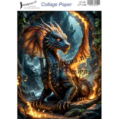Afbeeldingen van Flammend draken - Josephiena's collagepapier - CP-149