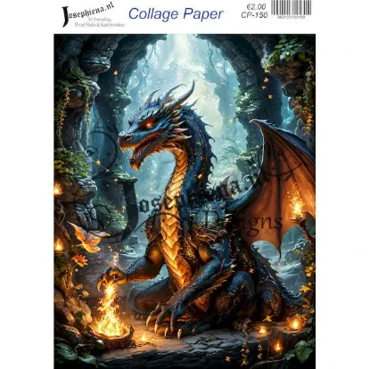Afbeeldingen van Gouden draak - Josephiena's collagepapier - CP-150