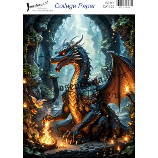 Afbeeldingen van Gouden draak - Josephiena's collagepapier - CP-150