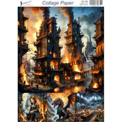 Afbeeldingen van Draak - Josephiena's collagepapier - CP-112