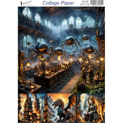 Afbeeldingen van Spinnenwerkplaats - Josephiena's collagepapier - CP-113