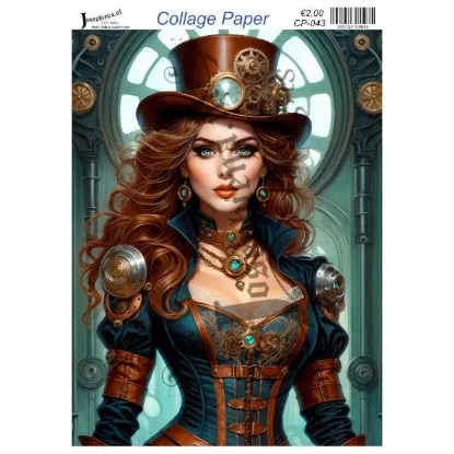 Afbeeldingen van Steampunk dame - Josephiena's collagepapier - CP-043