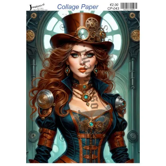 Afbeeldingen van Steampunk dame - Josephiena's collagepapier - CP-043