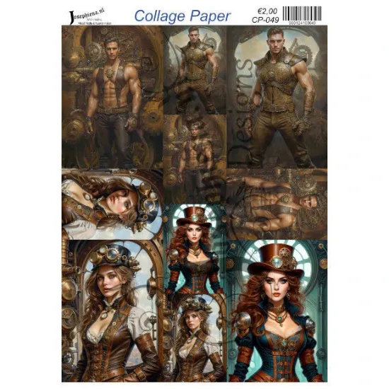 Afbeeldingen van Steampunk figuren - Josephiena's collagepapier - CP-049