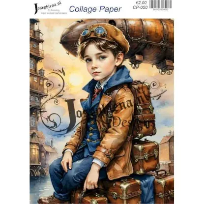 Afbeeldingen van Steampunk reiskind - Josephiena's collagepapier - CP-050