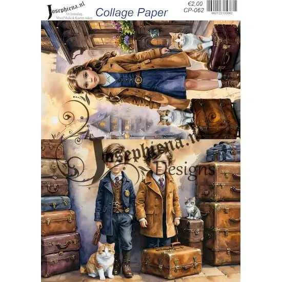 Afbeeldingen van Kinderen met katten - Josephiena's collagepapier - CP-062