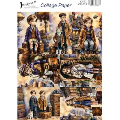 Afbeeldingen van Reizende kinderen - Josephiena's collagepapier - CP-063