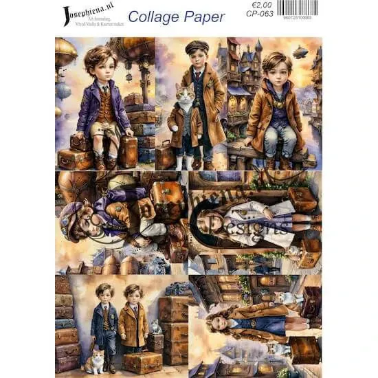 Afbeeldingen van Reizende kinderen - Josephiena's collagepapier - CP-063