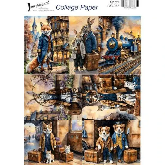 Afbeeldingen van Dierlijke reizigers - Josephiena's collagepapier - CP-056