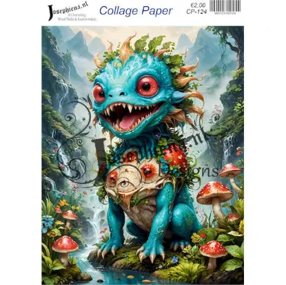 Afbeeldingen van Paddenstoeldraak - Josephiena's collagepapier - CP-124