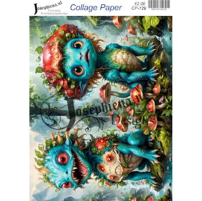 Afbeeldingen van Blauw wezentje - Josephiena's collagepapier - CP-129