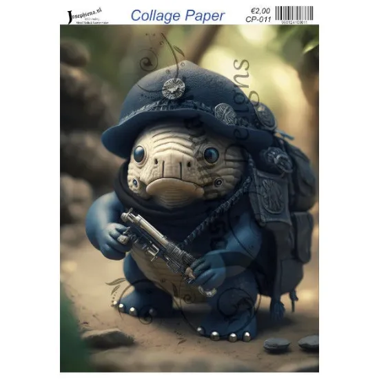Afbeeldingen van Schildpad soldaat - Josephiena's collagepapier - CP-011