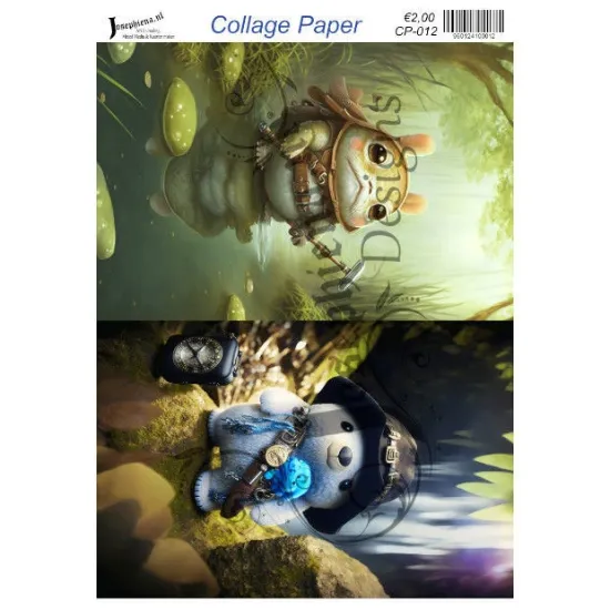 Afbeeldingen van Avontuurlijke beestjes - Josephiena's collagepapier - CP-012