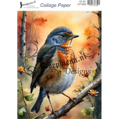 Afbeeldingen van Herftroodborst - Josephiena's collagepapier - CP-065