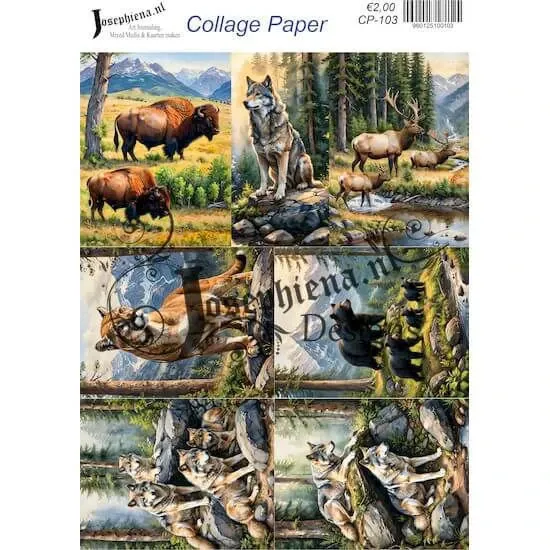 Afbeeldingen van Wilde bergdieren - Josephiena's collagepapier - CP-103