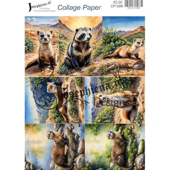 Afbeeldingen van Ferret in de woestijn - Josephiena's collagepapier - CP-096