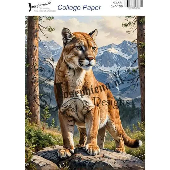 Afbeeldingen van Puma in berglandschap - Josephiena's collagepapier - CP-100