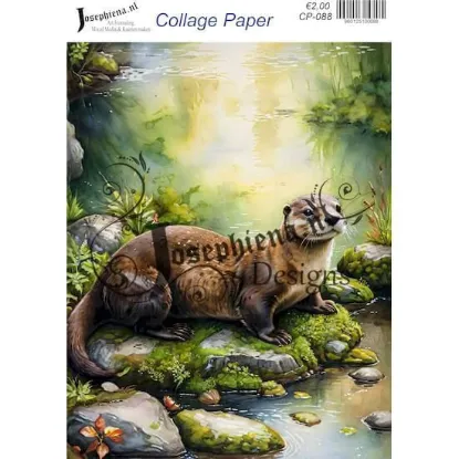 Afbeeldingen van Otter in de beek - Josephiena's collagepapier - CP-088
