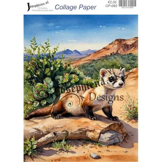 Afbeeldingen van Fret met cactussen - Josephiena's collagepapier - CP-092