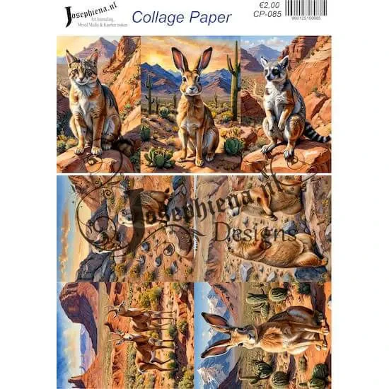 Afbeeldingen van Woestindieren - Josephiena's collagepapier - CP-085