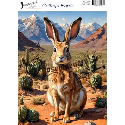 Afbeeldingen van Konijn met cactussen - Josephiena's collagepapier - CP-077