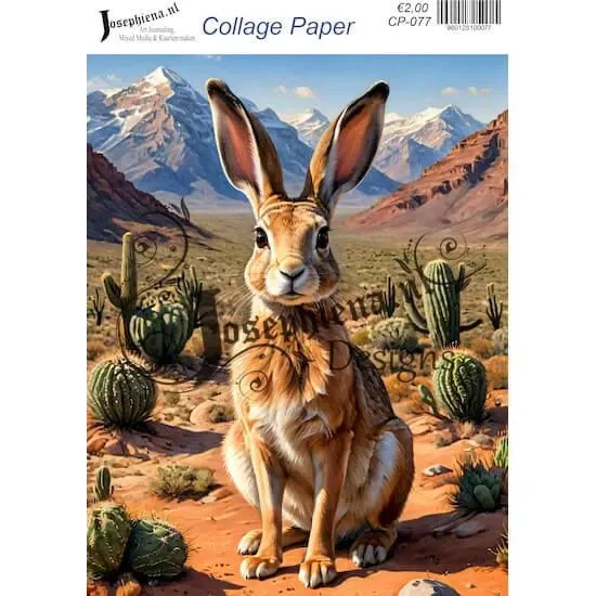Afbeeldingen van Konijn met cactussen - Josephiena's collagepapier - CP-077